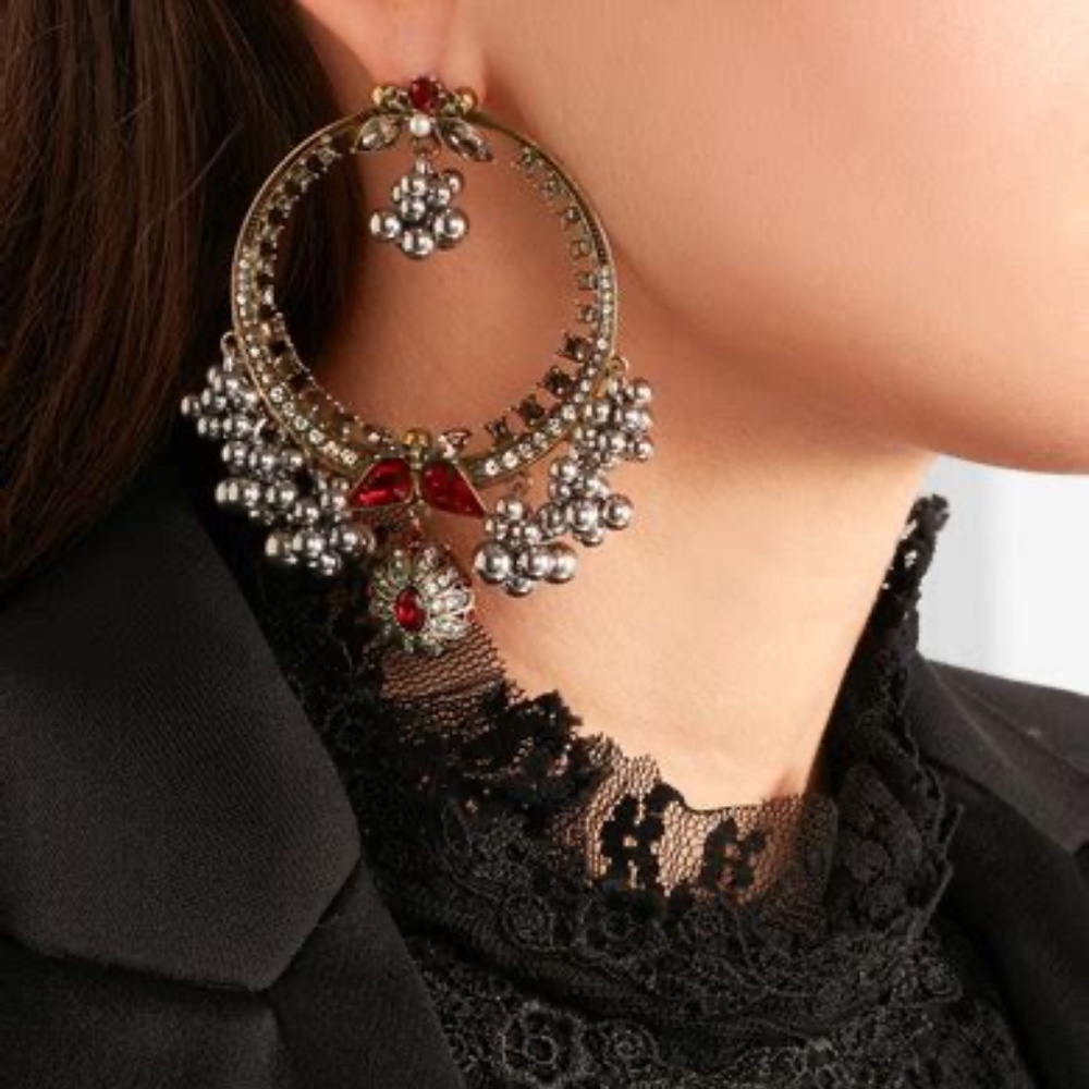 Alexander McQueen Gold Plated Swarovski Runway Earrings - Picture 6 of 15